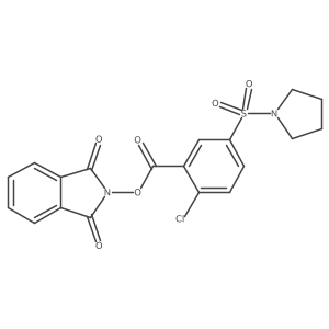 1,3-dioxo-2,3-dihydro-1H-isoindol-2-yl 2-chloro-5-(pyrrolidine-1-sulfonyl)benzoate结构式