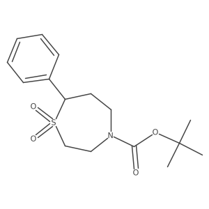 Tert-butyl 7-phenyl-1,4-thiazepane-4-carboxylate 1,1-dioxide结构式