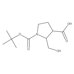 1-(tert-Butoxycarbonyl)-2-(hydroxymethyl)pyrrolidine-3-carboxylic acid结构式