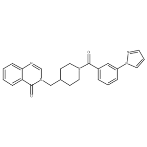 3-({1-[3-(1H-pyrazol-1-yl)benzoyl]piperidin-4-yl}methyl)-3,4-dihydroquinazolin-4-one结构式