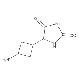 5-[(1r,3r)-3-Aminocyclobutyl]imidazolidine-2,4-dione结构式