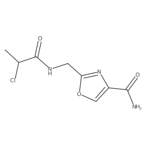 2-[(2-Chloropropanamido)methyl]-1,3-oxazole-4-carboxamide结构式