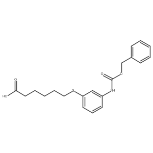 6-[(3-{[(Benzyloxy)carbonyl]amino}phenyl)sulfanyl]hexanoic acid结构式