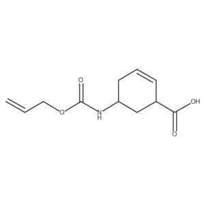 rac-(1R,5R)-5-{[(prop-2-en-1-yloxy)carbonyl]amino}cyclohex-2-ene-1-carboxylic acid结构式