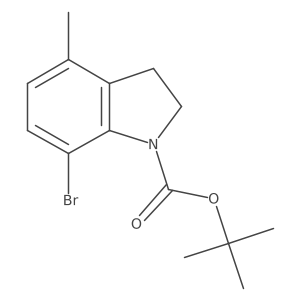 tert-butyl 7-bromo-4-methyl-2,3-dihydro-1H-indole-1-carboxylate结构式
