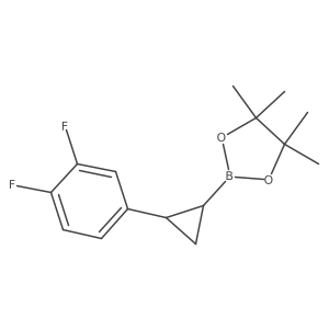 2-[(1S,2S)-2-(3,4-difluorophenyl)cyclopropyl]-4,4,5,5-tetramethyl-1,3,2-dioxaborolane结构式