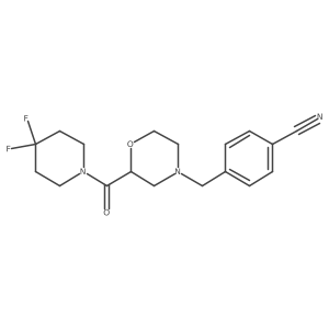 4-{[2-(4,4-Difluoropiperidine-1-carbonyl)morpholin-4-yl]methyl}benzonitrile结构式