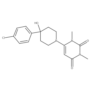 6-[4-(4-Chlorophenyl)-4-hydroxypiperidin-1-yl]-1,3-dimethyl-1,2,3,4-tetrahydropyrimidine-2,4-dione结构式