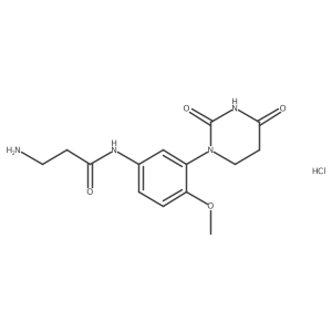 3-amino-N-[3-(2,4-dioxo-1,3-diazinan-1-yl)-4-methoxyphenyl]propanamide hydrochloride结构式
