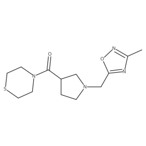 4-{1-[(3-Methyl-1,2,4-oxadiazol-5-yl)methyl]pyrrolidine-3-carbonyl}thiomorpholine Structure