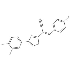(2Z)-2-[4-(3,4-dimethylphenyl)-1,3-thiazol-2-yl]-3-(4-fluorophenyl)prop-2-enenitrile Structure