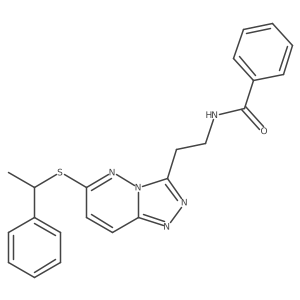 N-(2-(6-((1-phenylethyl)thio)-[1,2,4]triazolo[4,3-b]pyridazin-3-yl)ethyl)benzamide Structure
