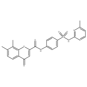 7,8-dimethyl-N-{4-[(4-methylpyrimidin-2-yl)sulfamoyl]phenyl}-4-oxo-4H-chromene-2-carboxamide结构式