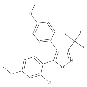 5-Methoxy-2-(4-(4-methoxyphenyl)-3-(trifluoromethyl)isoxazol-5-yl)phenol结构式