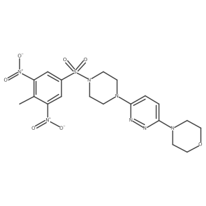 4-(6-(4-((4-Methyl-3,5-dinitrophenyl)sulfonyl)piperazin-1-yl)pyridazin-3-yl)morpholine Structure