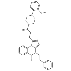 1-(3-(4-(2-methoxyphenyl)piperazin-1-yl)-3-oxopropyl)-4-phenethyl-[1,2,4]triazolo[4,3-a]quinazolin-5(4H)-one Structure