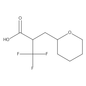 3,3,3-Trifluoro-2-(tetrahydro-2H-pyran-2-ylmethyl)propanoic acid结构式
