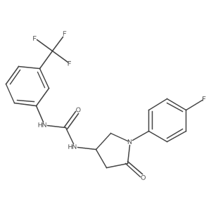1-(1-(4-Fluorophenyl)-5-oxopyrrolidin-3-yl)-3-(3-(trifluoromethyl)phenyl)urea Structure