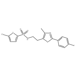 5-chloro-N-{2-[2-(4-fluorophenyl)-4-methyl-1,3-thiazol-5-yl]ethyl}thiophene-2-sulfonamide结构式