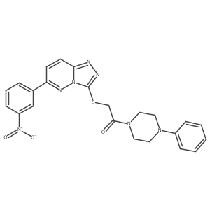 2-((6-(3-Nitrophenyl)-[1,2,4]triazolo[4,3-b]pyridazin-3-yl)thio)-1-(4-phenylpiperazin-1-yl)ethanone Structure