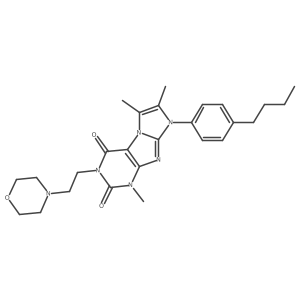 8-(4-butylphenyl)-1,6,7-trimethyl-3-(2-morpholinoethyl)-1H-imidazo[2,1-f]purine-2,4(3H,8H)-dione Structure
