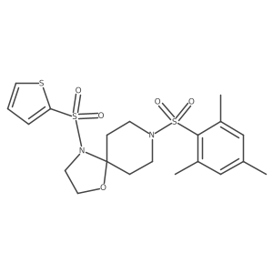 8-(Mesitylsulfonyl)-4-(thiophen-2-ylsulfonyl)-1-oxa-4,8-diazaspiro[4.5]decane Structure