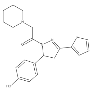 1-(5-(4-hydroxyphenyl)-3-(thiophen-2-yl)-4,5-dihydro-1H-pyrazol-1-yl)-2-(piperidin-1-yl)ethanone Structure