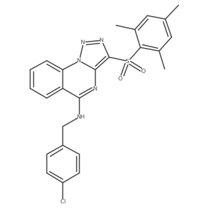 N-[(4-Chlorophenyl)methyl]-3-(2,4,6-trimethylbenzenesulfonyl)-[1,2,3]triazolo[1,5-A]quinazolin-5-amine结构式