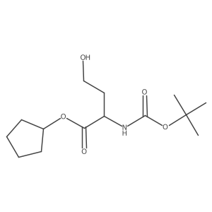 Cyclopentyl 4-hydroxy-2-[(2-methylpropan-2-yl)oxycarbonylamino]butanoate结构式