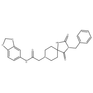 N-(1,3-benzodioxol-5-yl)-2-(3-benzyl-2,4-dioxo-1,3,8-triazaspiro[4.5]dec-8-yl)acetamide结构式