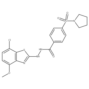 N'-(7-chloro-4-methoxybenzo[d]thiazol-2-yl)-4-(pyrrolidin-1-ylsulfonyl)benzohydrazide Structure