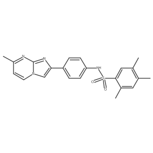 2,4,5-trimethyl-N-(4-(7-methylimidazo[1,2-a]pyrimidin-2-yl)phenyl)benzenesulfonamide结构式