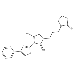 1-{3-[4-hydroxy-2-imino-3-(4-phenyl-1,3-thiazol-2-yl)-2,5-dihydro-1H-pyrrol-1-yl]propyl}pyrrolidin-2-one结构式