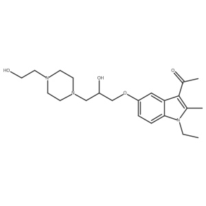 1-(1-ethyl-5-(2-hydroxy-3-(4-(2-hydroxyethyl)piperazin-1-yl)propoxy)-2-methyl-1H-indol-3-yl)ethanone结构式
