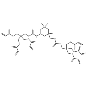 2-Propenoic acid, 1,1'-(2-(((1-oxo-2-propen-1-yl)oxy)methyl)-2-((((((1,3,3-trimethyl-5-(((3-((1-oxo-2-propen-1-yl)oxy)-2,2-bis(((1-oxo-2-propen-1-yl)oxy)methyl)propoxy)carbonyl)amino)cyclohexyl)methyl)amino)carbonyl)oxy)methyl)-1,3-propanediyl) ester Structure