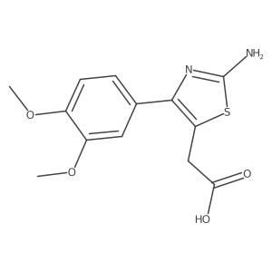 COc1ccc(-c2nc(N)sc2CC(=O)O)cc1OC结构式
