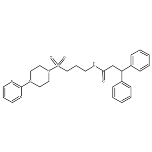 3,3-diphenyl-N-(3-((4-(pyrimidin-2-yl)piperazin-1-yl)sulfonyl)propyl)propanamide结构式