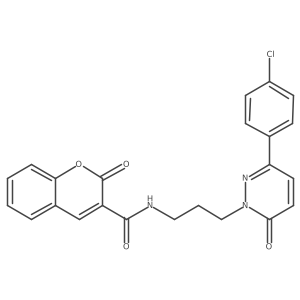 N-(3-(3-(4-chlorophenyl)-6-oxopyridazin-1(6H)-yl)propyl)-2-oxo-2H-chromene-3-carboxamide结构式