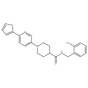 O=C(NCc1ccccc1Cl)C1CCN(c2ccc(-c3ccco3)nn2)CC1结构式