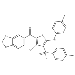 (3-Amino-5-(p-tolylamino)-4-tosylthiophen-2-yl)(benzo[d][1,3]dioxol-5-yl)methanone Structure