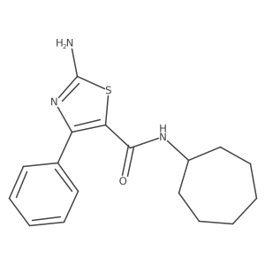 Nc1nc(-c2ccccc2)c(C(=O)NC2CCCCCC2)s1结构式
