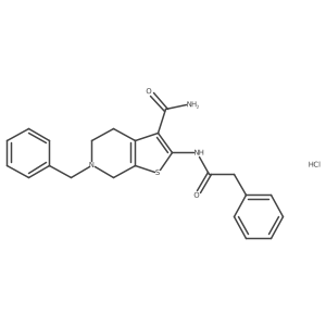 6-Benzyl-2-(2-phenylacetamido)-4,5,6,7-tetrahydrothieno[2,3-c]pyridine-3-carboxamide hydrochloride结构式