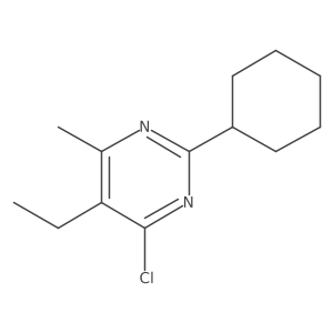 4-Chloro-2-cyclohexyl-5-ethyl-6-methylpyrimidine结构式