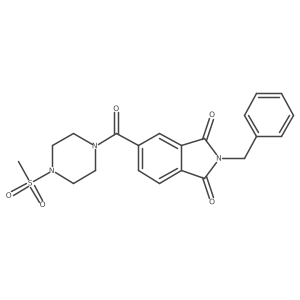CS(=O)(=O)N1CCN(C(=O)c2ccc3c(c2)C(=O)N(Cc2ccccc2)C3=O)CC1结构式