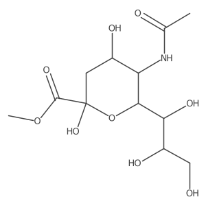 methyl (2S)-5-acetamido-2,4-dihydroxy-6-(1,2,3-trihydroxypropyl)oxane-2-carboxylate结构式