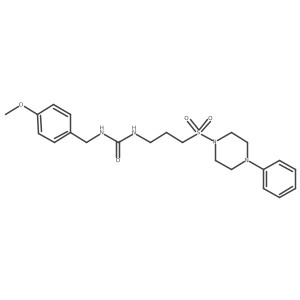 1-(4-Methoxybenzyl)-3-(3-((4-phenylpiperazin-1-yl)sulfonyl)propyl)urea结构式