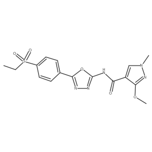 N-(5-(4-(ethylsulfonyl)phenyl)-1,3,4-oxadiazol-2-yl)-3-methoxy-1-methyl-1H-pyrazole-4-carboxamide Structure