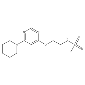 N-(2-((6-(piperidin-1-yl)pyrimidin-4-yl)oxy)ethyl)methanesulfonamide结构式