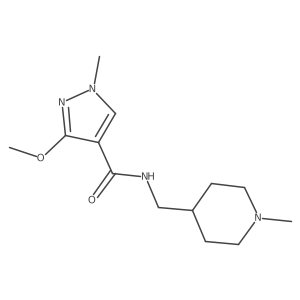 3-methoxy-1-methyl-N-((1-methylpiperidin-4-yl)methyl)-1H-pyrazole-4-carboxamide结构式