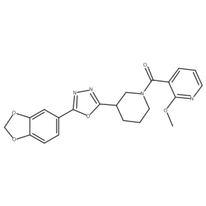 (3-(5-(Benzo[d][1,3]dioxol-5-yl)-1,3,4-oxadiazol-2-yl)piperidin-1-yl)(2-methoxypyridin-3-yl)methanone Structure